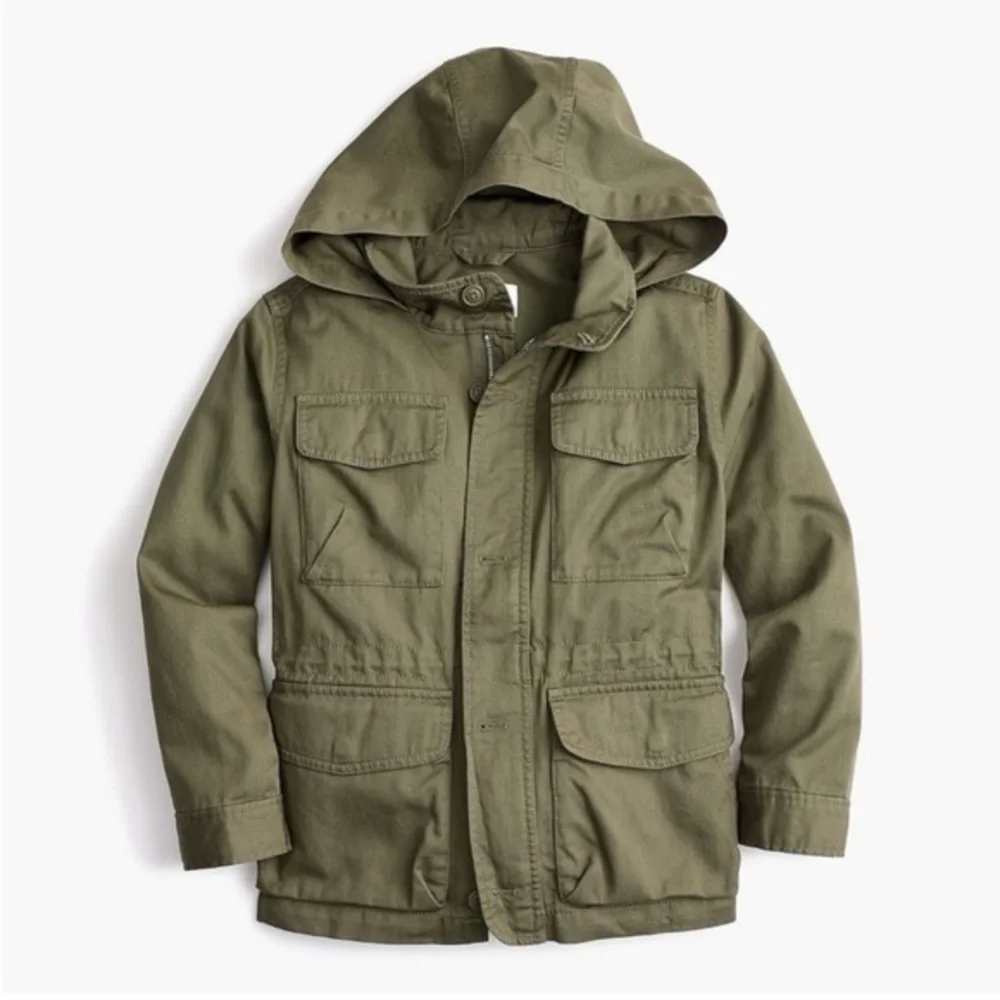Cat & Jack Olive Green Hooded Utility Jacket